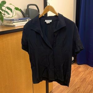Black button up tee